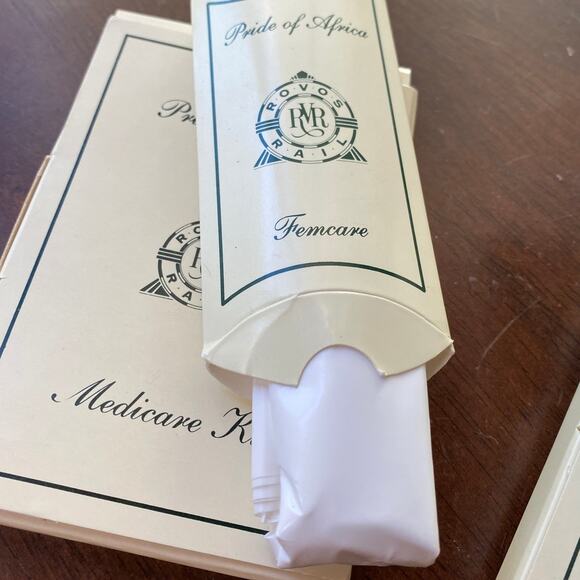 ROVOS RAIL Toiletries Lot PRIDE OF AFRICA Medicare Vanity Femcare Shower Cap - Picture 6 of 7